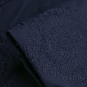 Noto Navy Embroidered Border