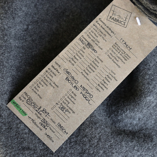 Grigio Medio Boiled Wool
