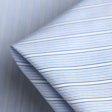 Belagio Blue Striped Poplin Shirting