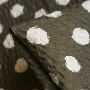 Polka Dot Olive Seersucker