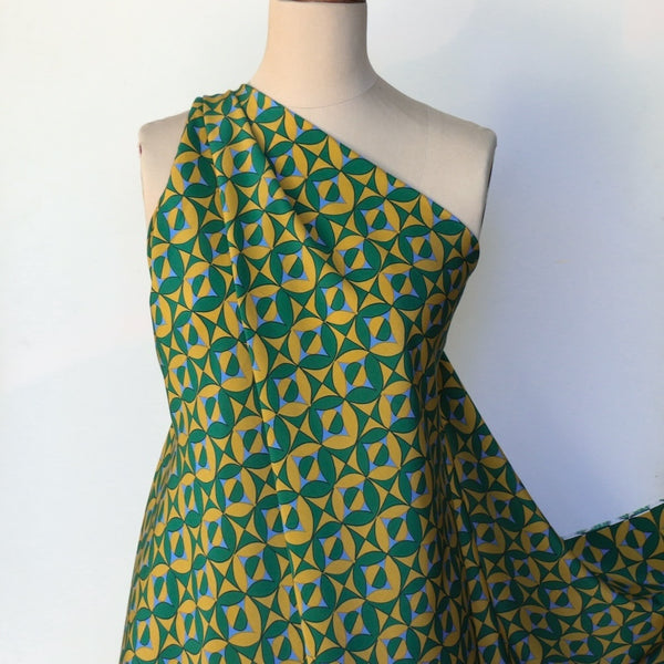 Last Chance of Mosaic Verde Silk Crepe De Chine