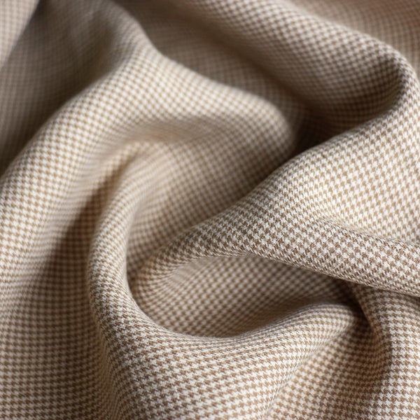 Spezia Camel Houndstooth Linen