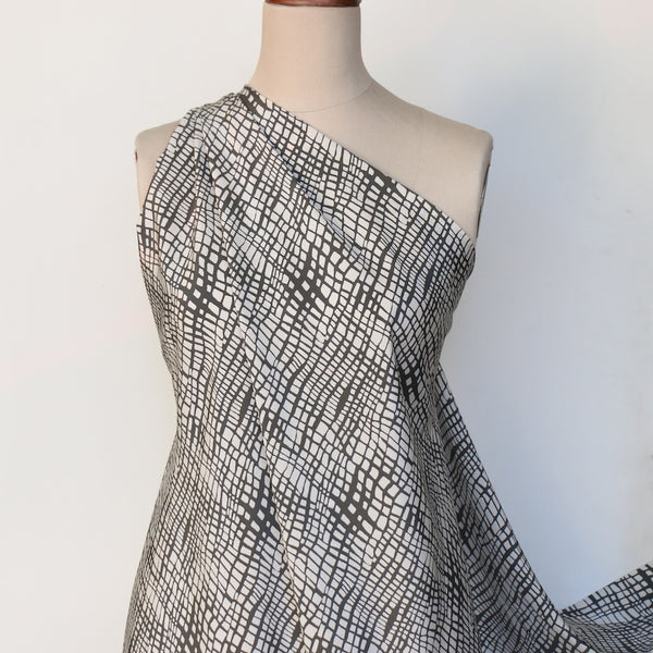 Neve Grid Silk Crepe De Chine