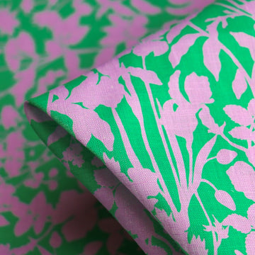 Ophelia's Silhouette Green/Lilac - Liberty Sycamore Linen