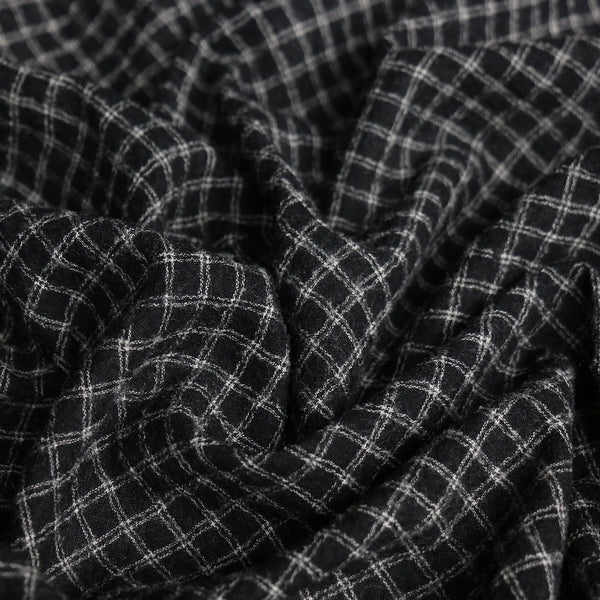 Umi Check Black Wool Gauze