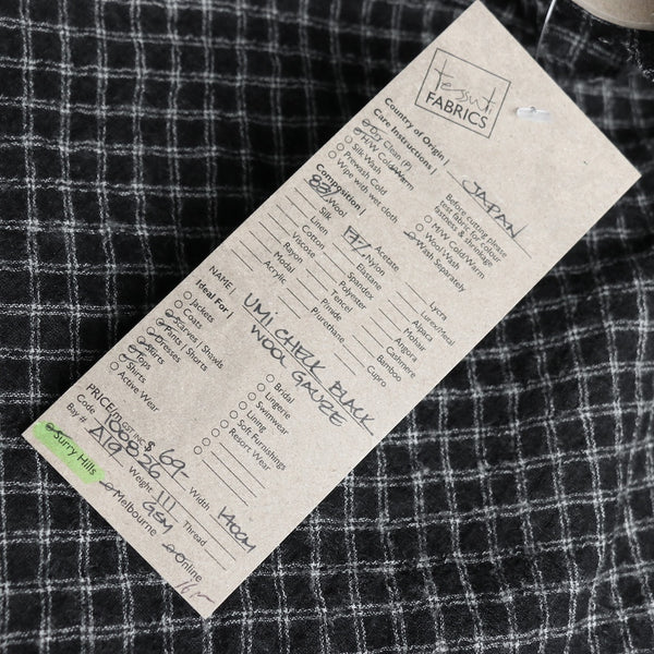 Umi Check Black Wool Gauze