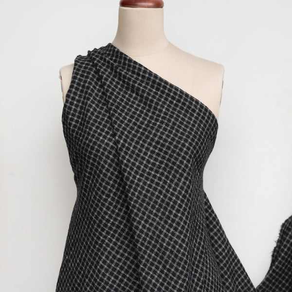 Umi Check Black Wool Gauze