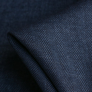 Antonella Navy Herringbone Linen