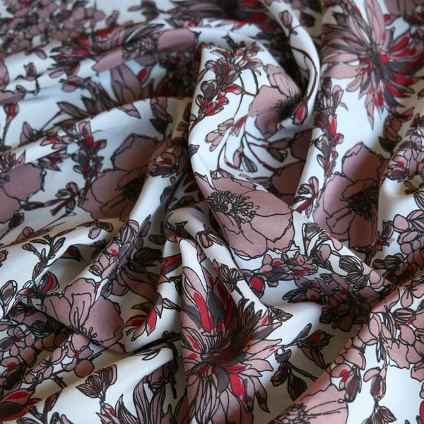 Chianti Poppies Silk Crepe De Chine