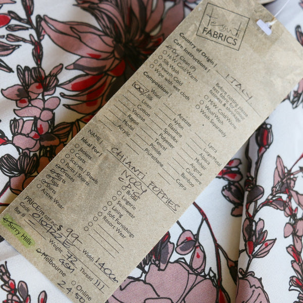 Chianti Poppies Silk Crepe De Chine