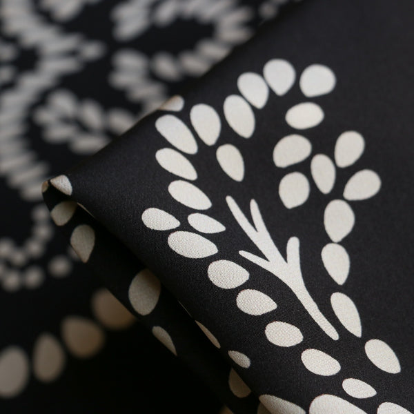 Remnant of Albero Spot Black Silk Crepe De Chine