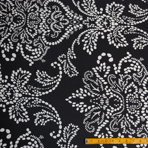 Remnant of Albero Spot Black Silk Crepe De Chine