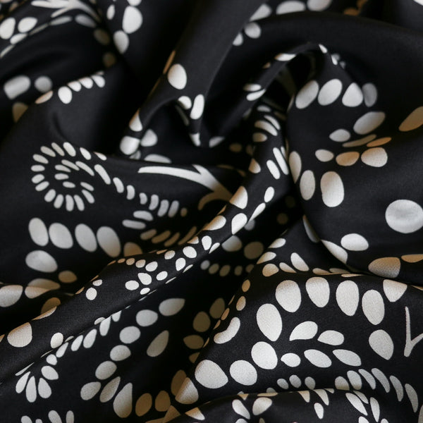 Remnant of Albero Spot Black Silk Crepe De Chine