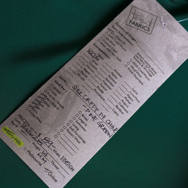 Silk Crepe De Chine - Pine Green