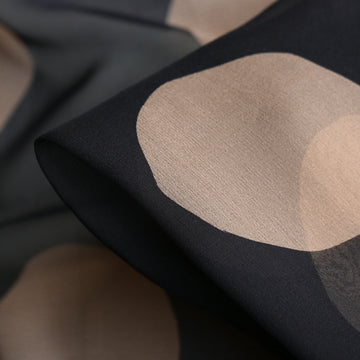 Coffee Rounds Silk Georgette