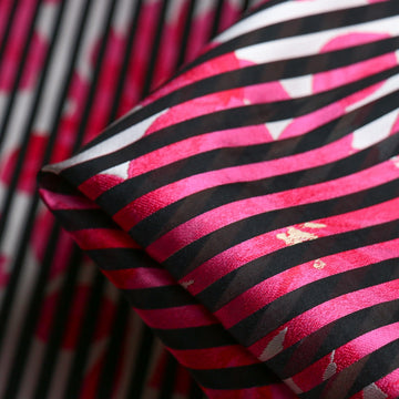 Shadow Bloom Pink/Black Organza/Stripe