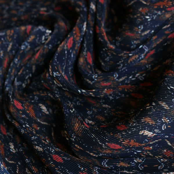 Plisse Midnight Bloom - Floral Georgette