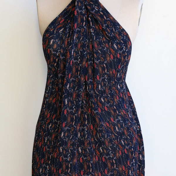 Plisse Midnight Bloom - Floral Georgette