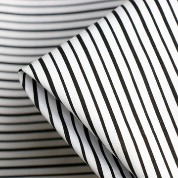 Mill Stripe Black Stretch Microprene