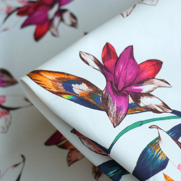 Ivory Magnolia Stretch Cotton