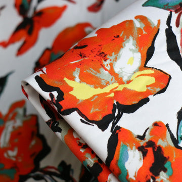 Arancia Flora Stretch Cotton