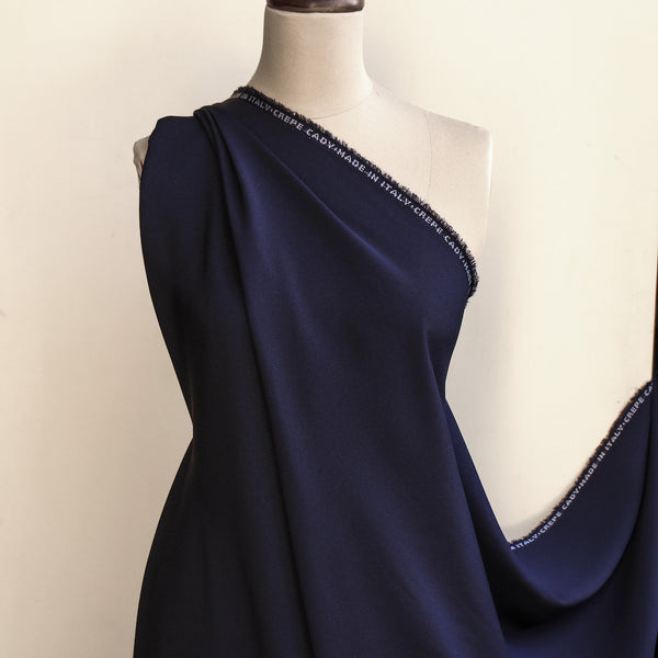 Cady Navy Satin-Backed Crepe