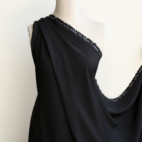 Cady Nero Satin-Backed Crepe