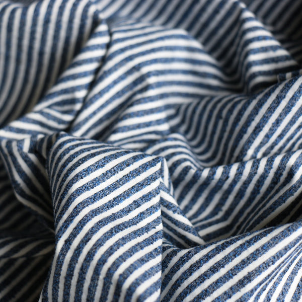 Koroni Navy Textured Stripe