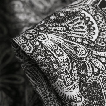 Paisley On Black Technical Polyester