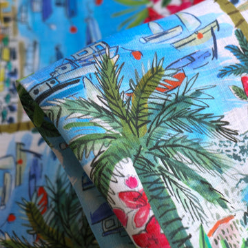 Cape Vista Red/Blue - Liberty Sycamore Linen