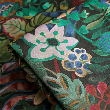 Jungle Trip Green - Liberty Sycamore Linen