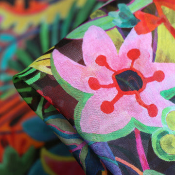 Jungle Trip Black - Liberty Fabrics - Chloe Cotton Chiffon