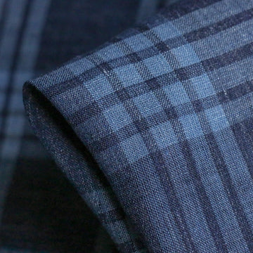 Quadri In Blue Linen