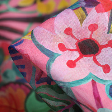 Jungle Trip Pink - Liberty Fabrics - Chloe Cotton Chiffon
