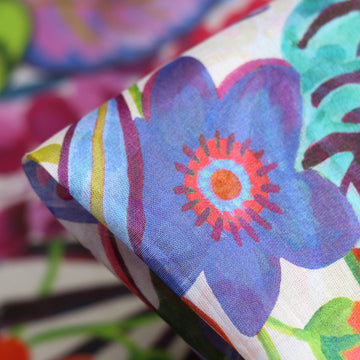 Jungle Trip White - Liberty Fabrics - Chloe Cotton Chiffon