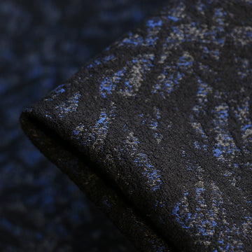 Foglie In Blue Jacquard