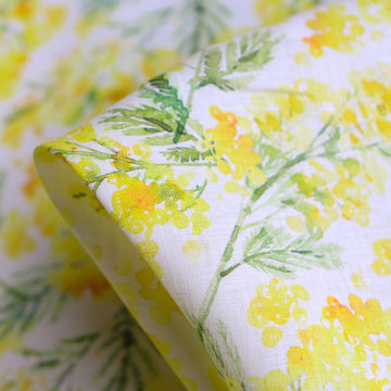 Remant of Wattle Song Printed Linen