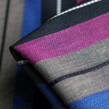 Ravello Stripe on Navy Linen