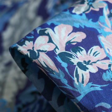 Corfu Vintage Floral Printed Linen