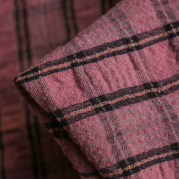 Rosa/Black Seersucker Check