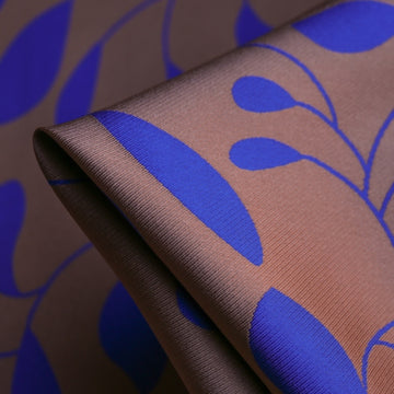 Foglie Cammello/Blu Jacquard