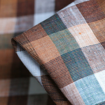 Everly Check Walnut Linen