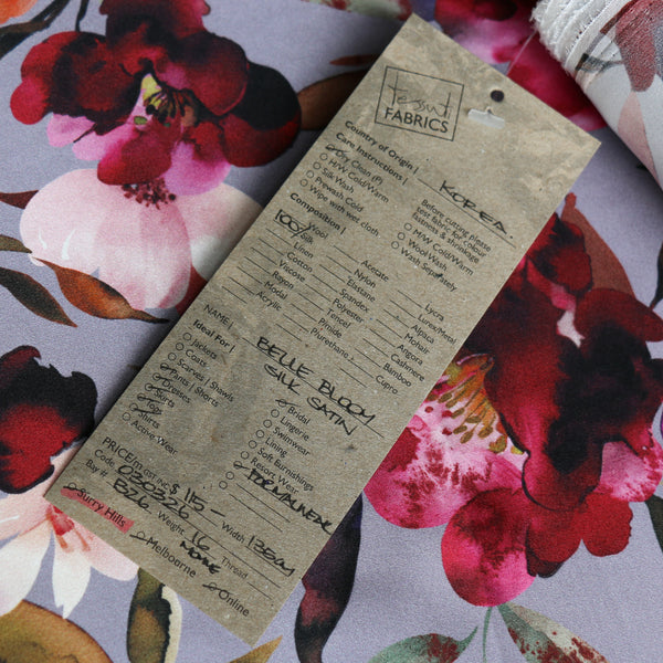 Remnant of Belle Bloom Silk Satin