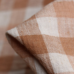 Isla Cognac Crinkle Linen Check