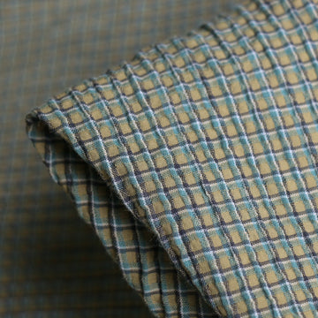 Akino Check Sage Seersucker