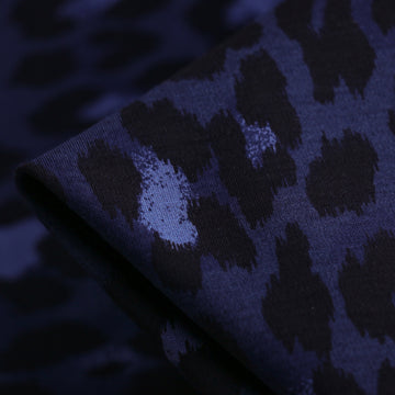 Feline Indigo Printed Ponti Knit