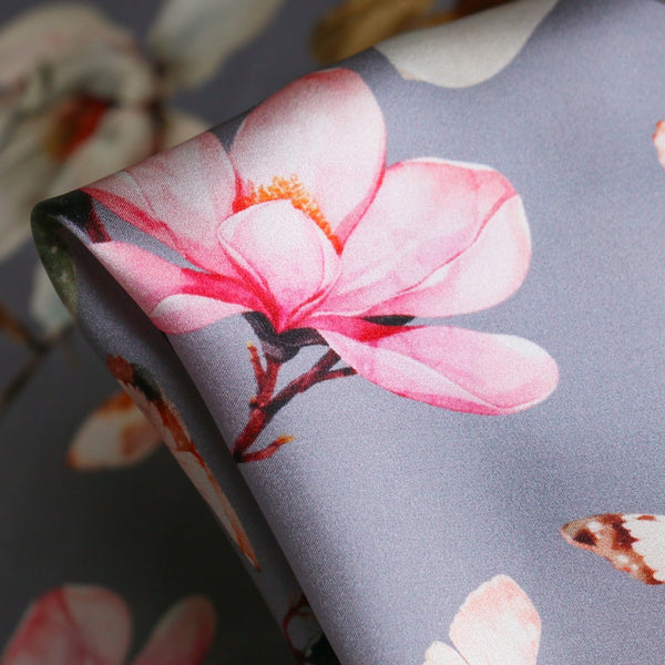 Misty Fleur Silk Satin