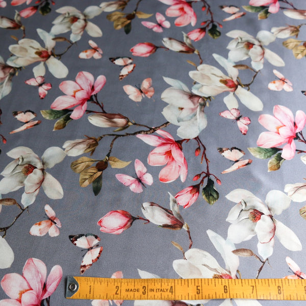 Misty Fleur Silk Satin