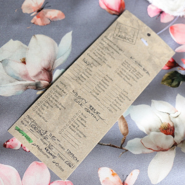 Misty Fleur Silk Satin