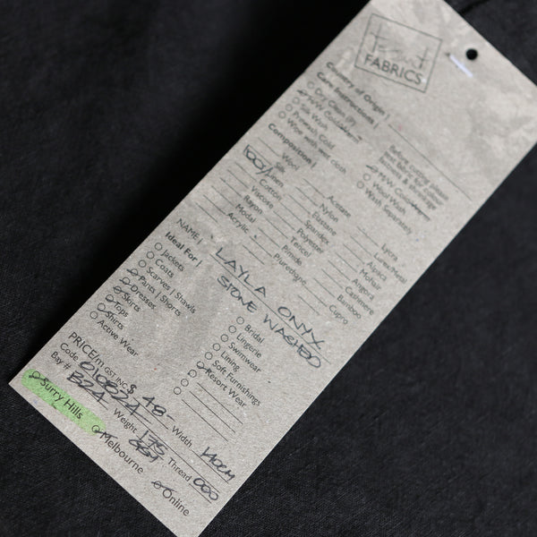 Layla Onyx Stone Washed Linen